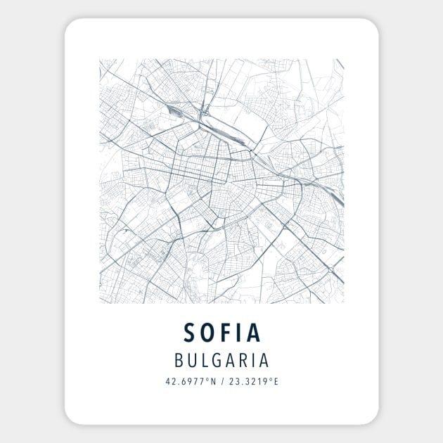 sofia simple map Magnet by boy cartograph